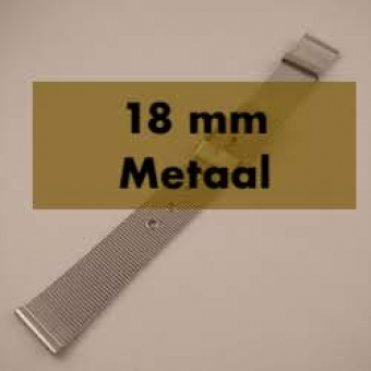 Horlogeband van 18 mm, Metaal, RVS, Staal
