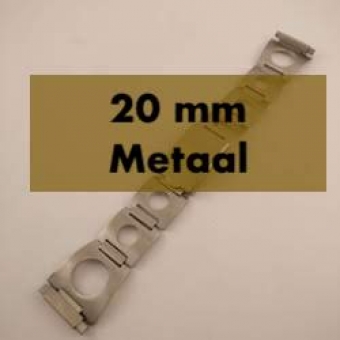 Horlogeband 20 mm, Metaal, RVS, Staal