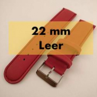 Horlogeband, 22 mm, Leer