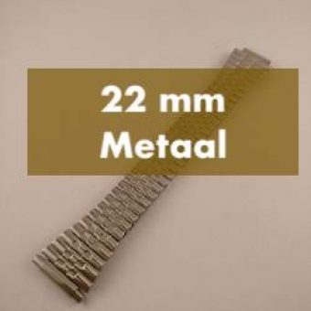 Horlogeband 22 mm, Metaal, RVS, Staal