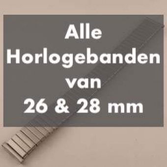 Horlogeband 26 & 28  mm, Metaal, RVS, Staal