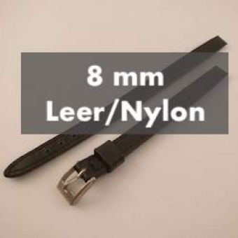 Horlogeband 8 mm, Leer