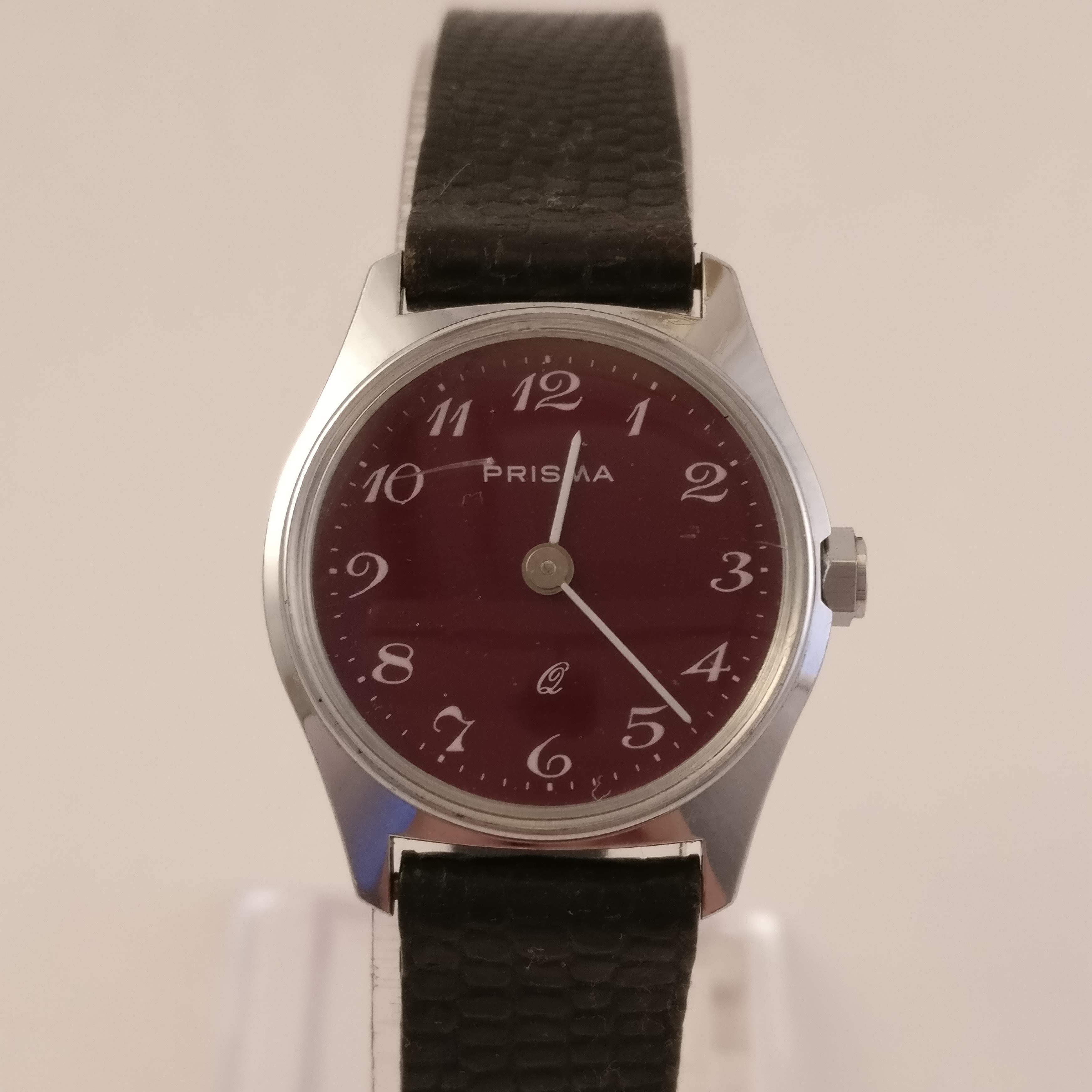Prisma Vintage Dames Horloge, Roodbruin, Voorkant