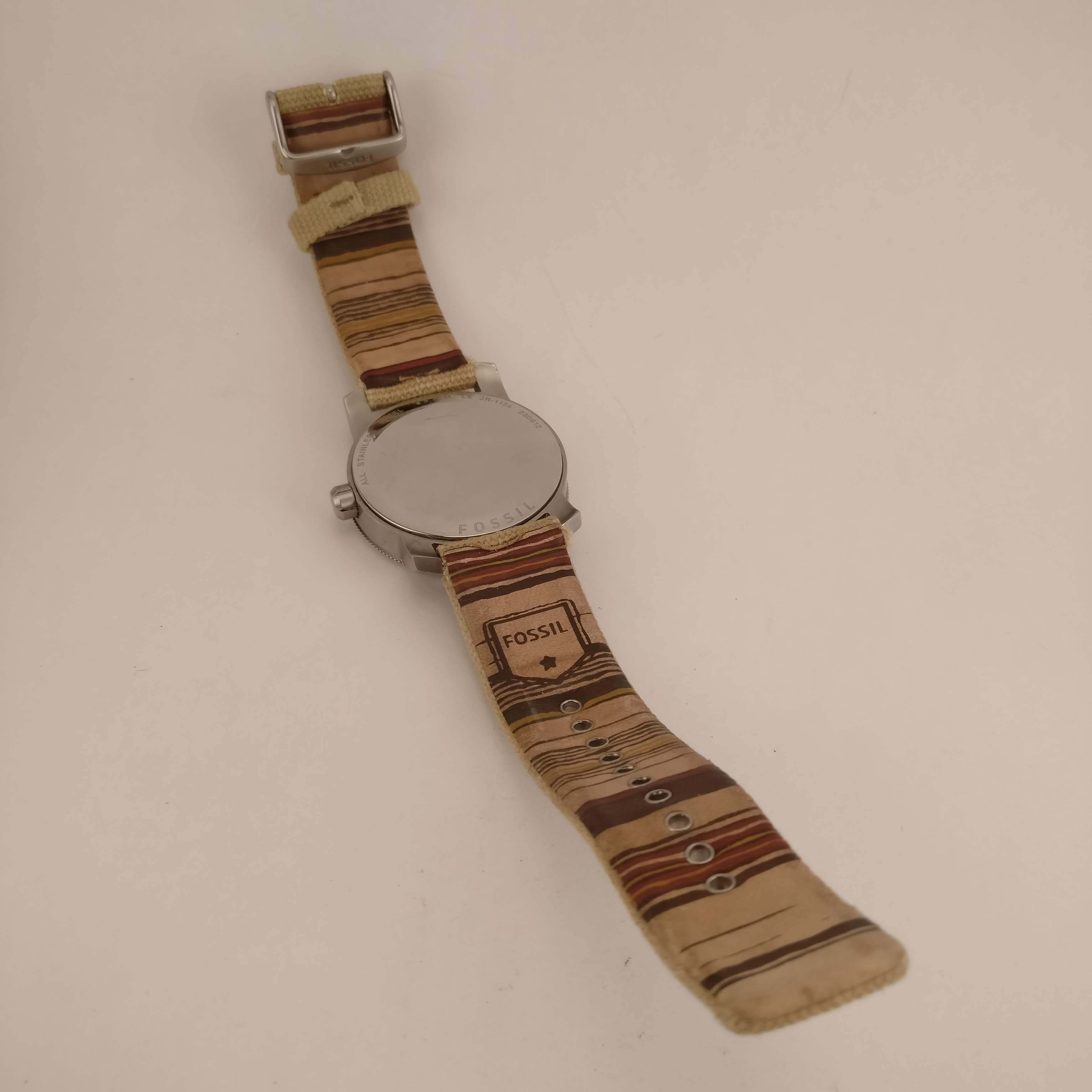 Fossil Heren Horloge, Beige, Achterkant