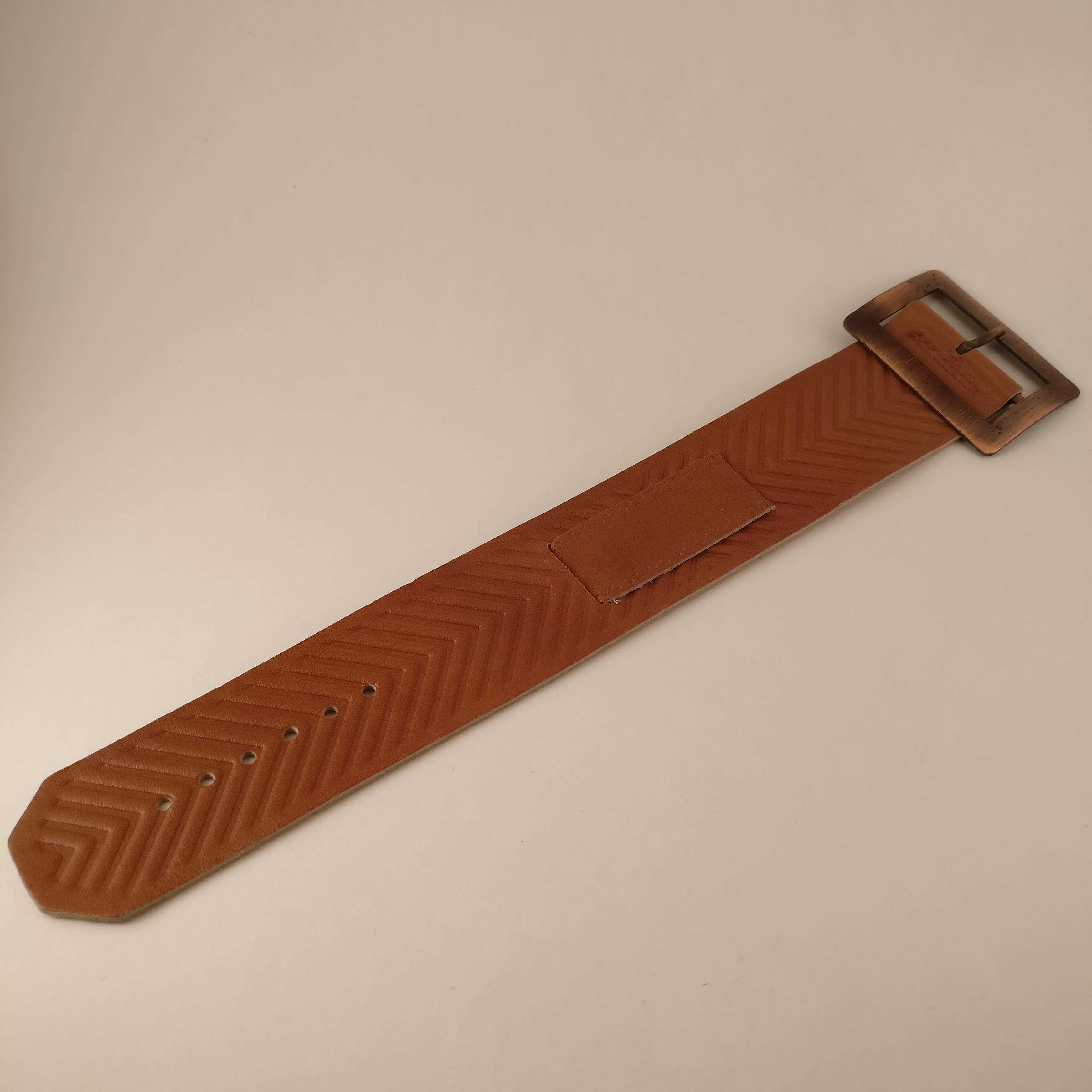 Brede Horlogeband, lichtbruin, 18 mm