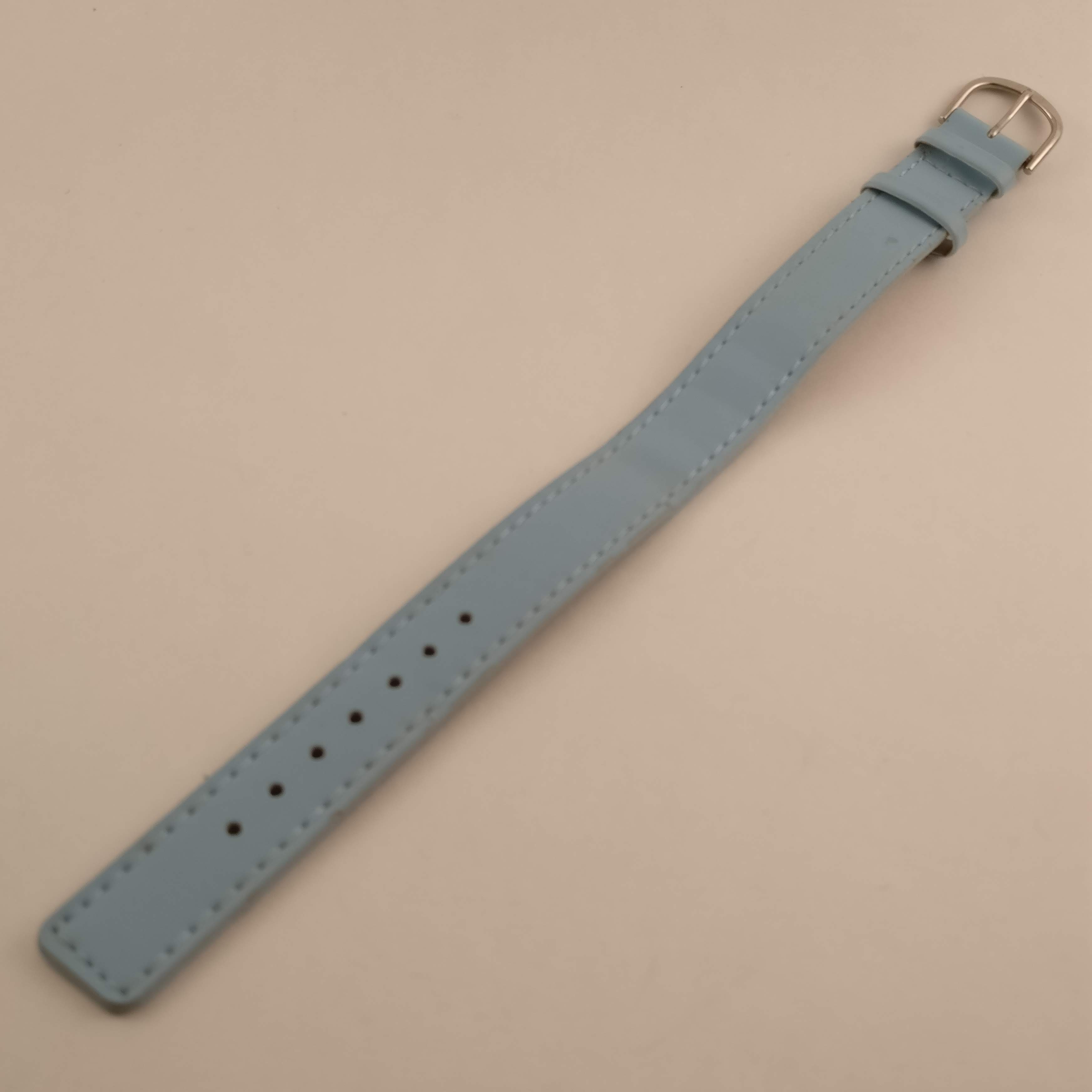 Lichtblauwe Horlogeband, 16 mm