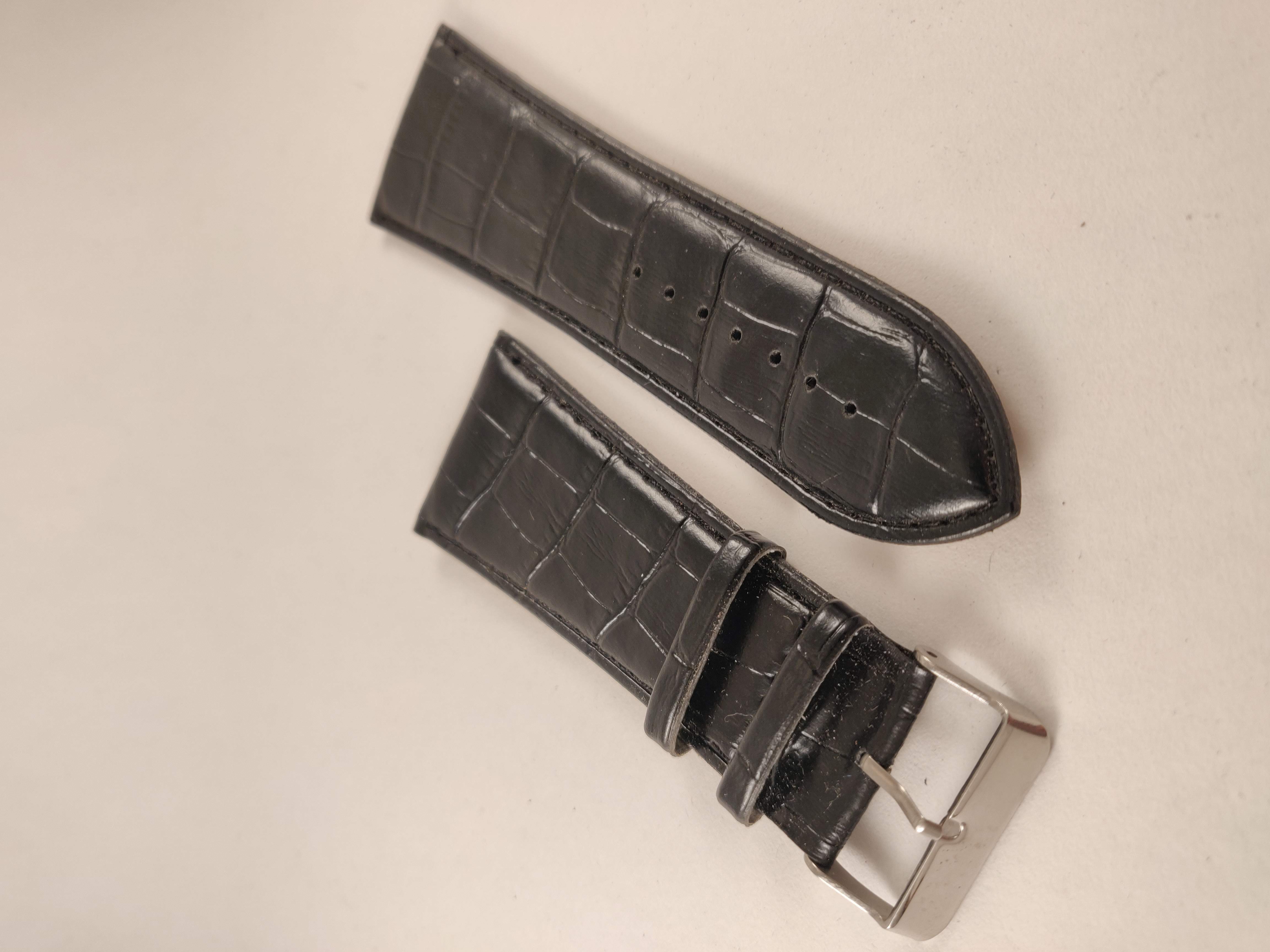 Horlogeband, Zwart, Taps Toelopend, 36 mm