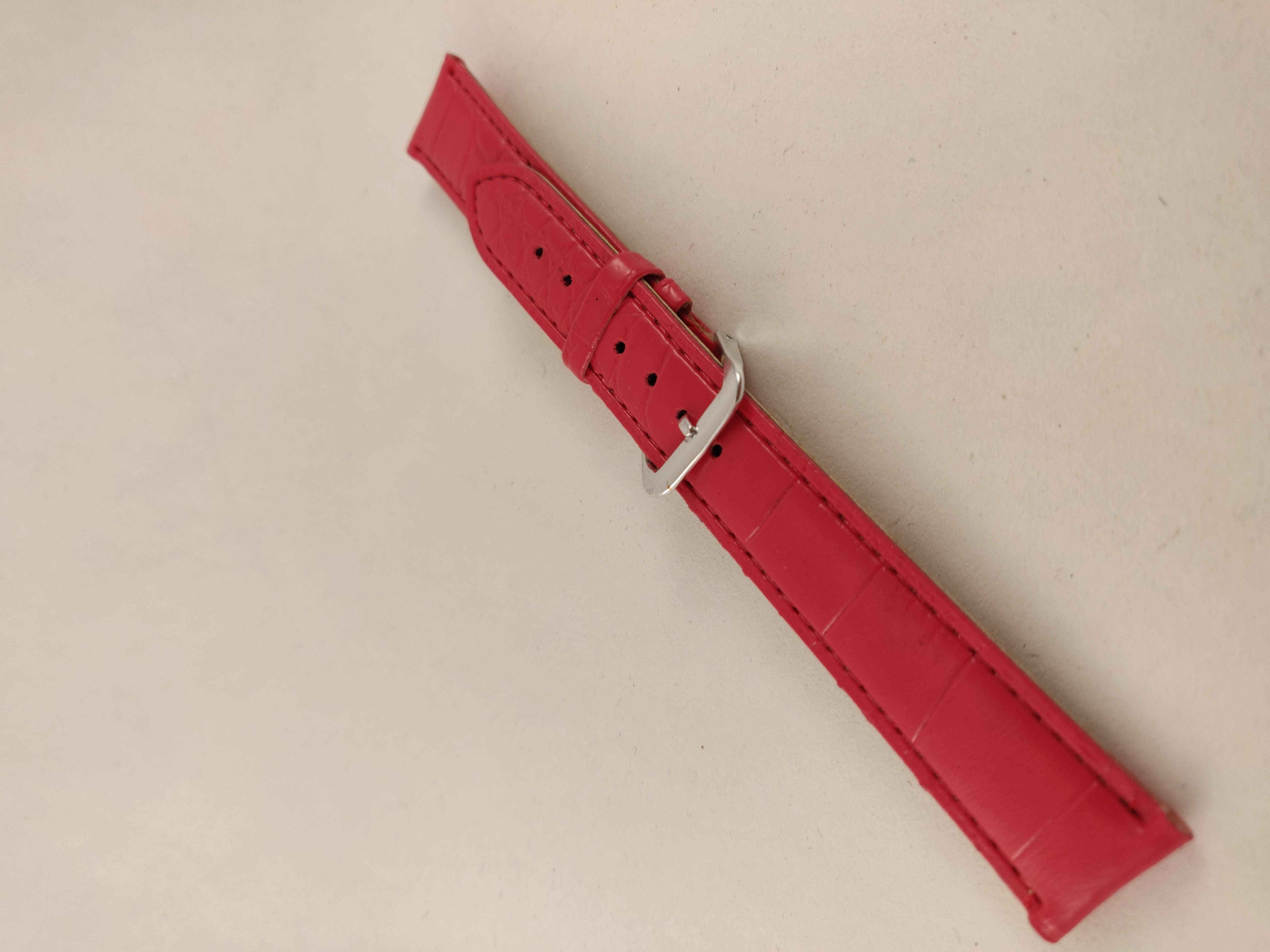 Horlogeband, Roze, met Licht Relief, 18 mm