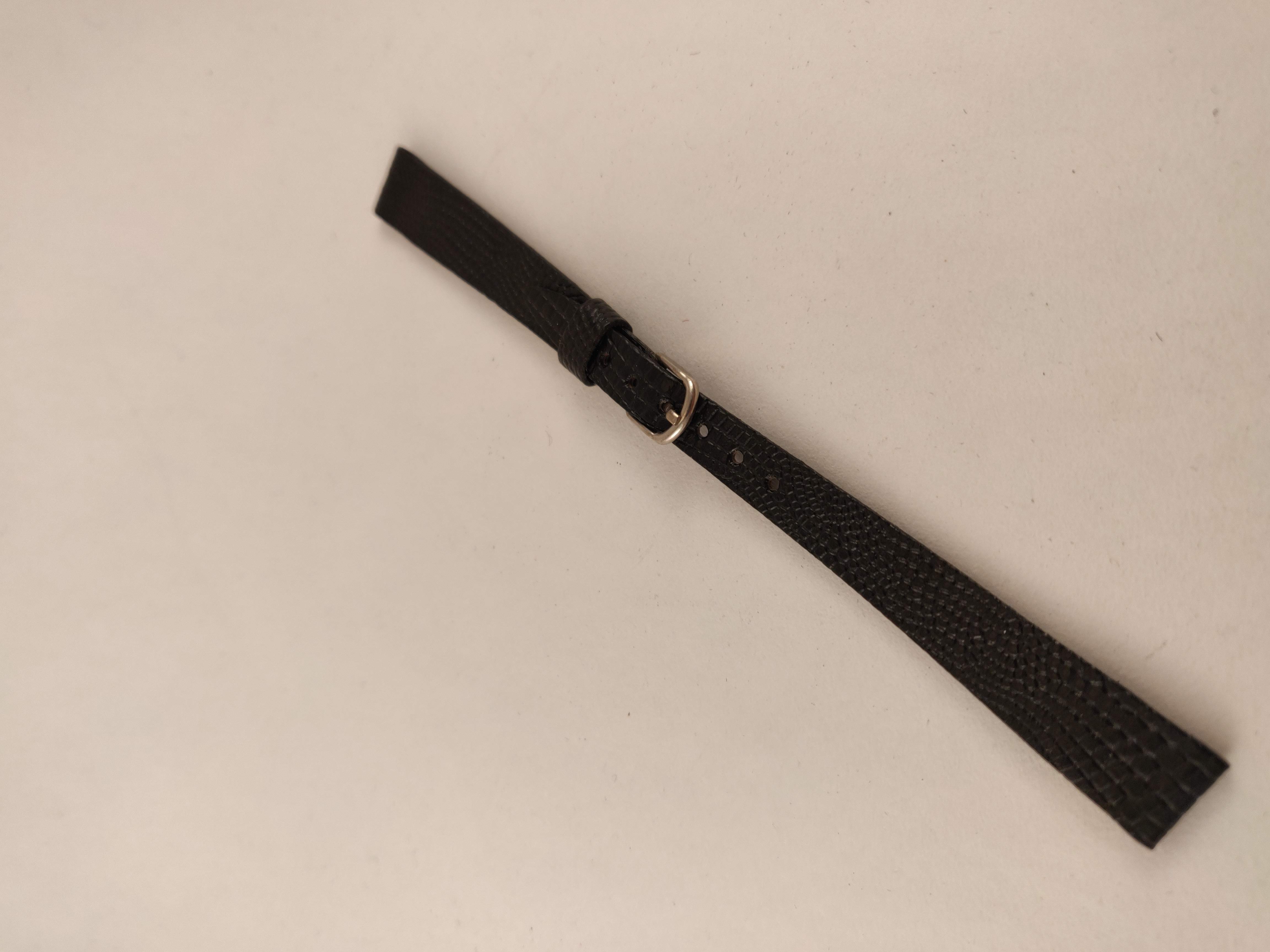 Horlogeband, Zwart, Taps Toelopend, Relief, 12 mm
