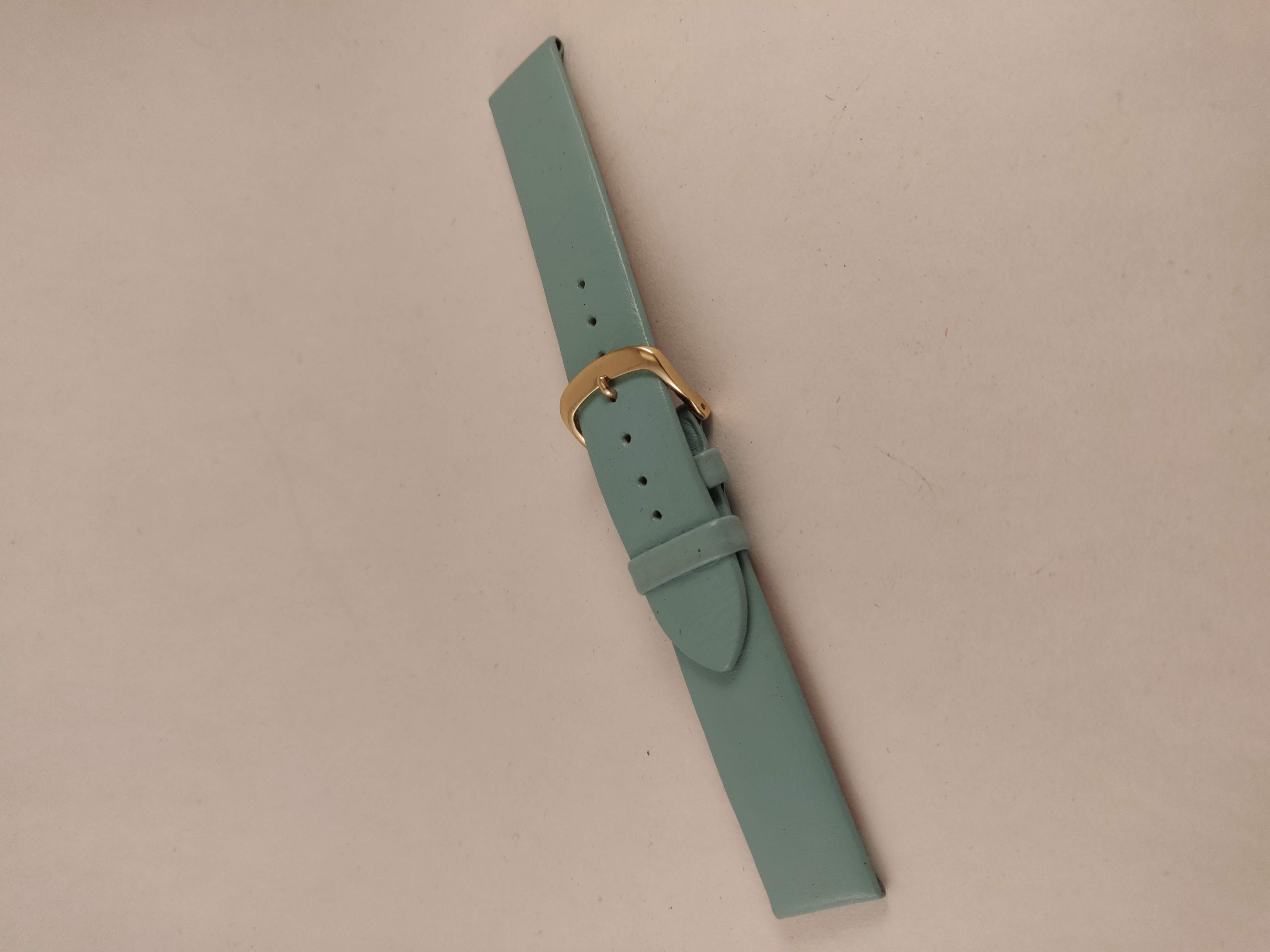 Horlogeband, Blauwgroen, Effen, 18 mm