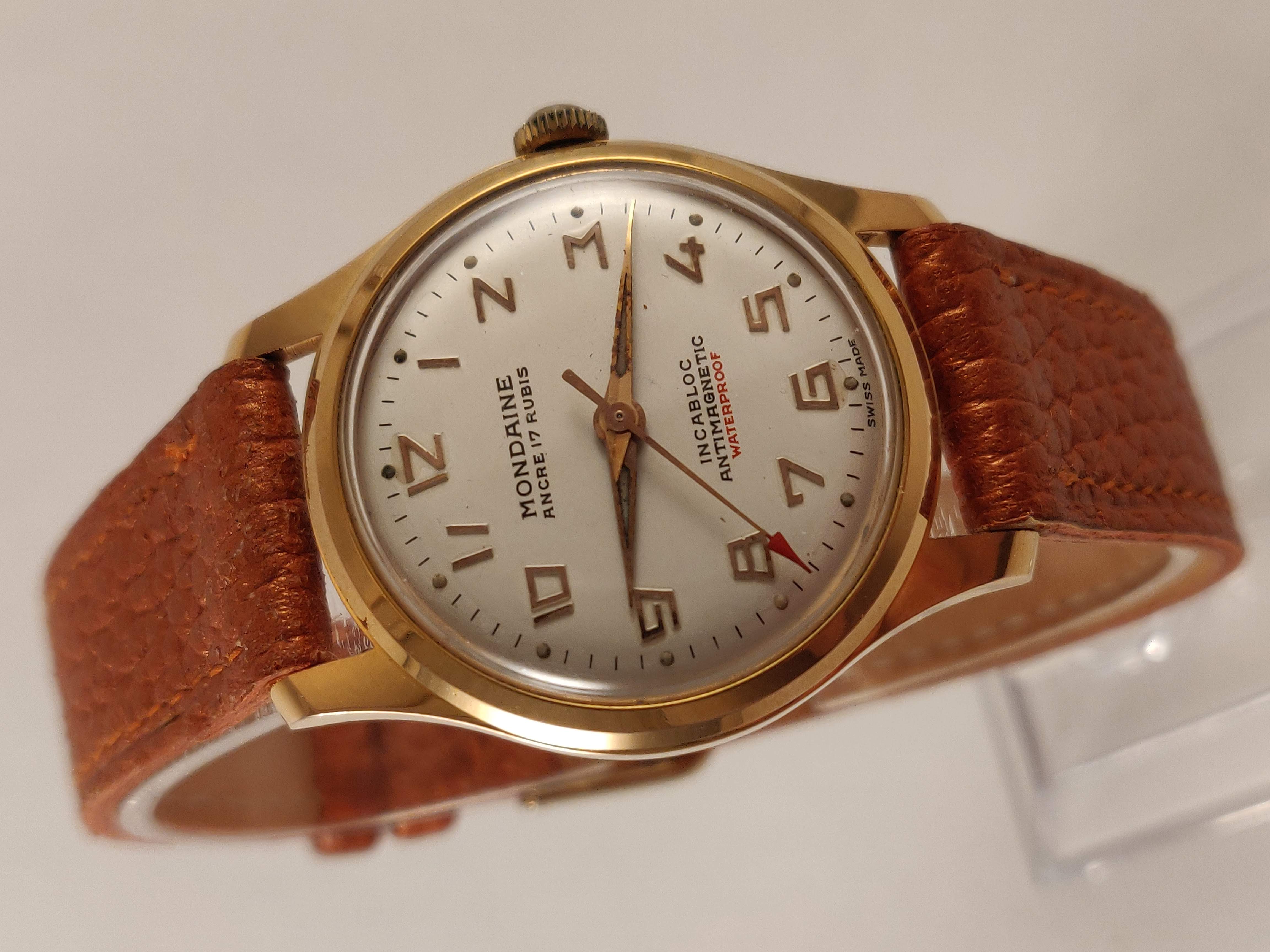 Mondaine Vintage Gouden Heren Horloge