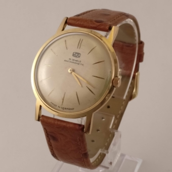 UMF Gouden Vintage Heren Horloge,  20 micron Goud, Rechterkant