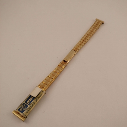 Goudkleurige Horlogeband, Reliëf, 12 mm