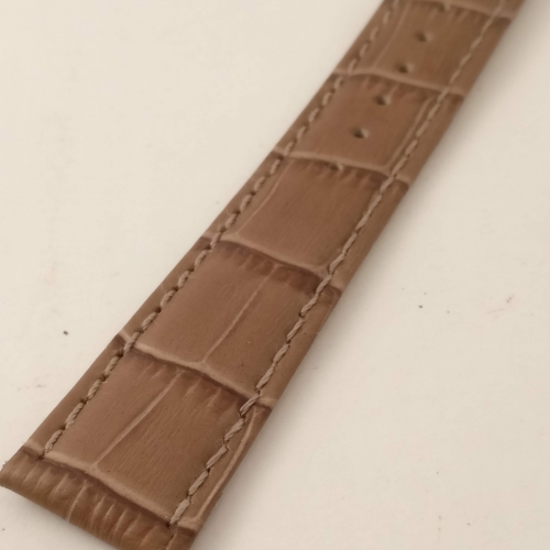 Licht bruine Horlogeband met motief, 20 mm
