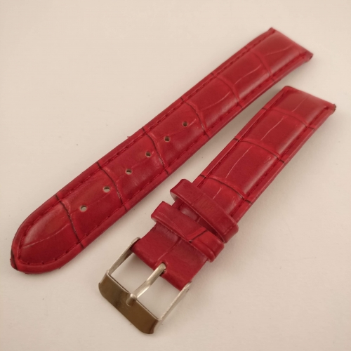 Horlogeband, rood, 18 mm