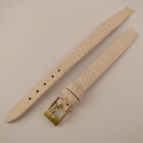 Horlogeband, wit leer, 10 mm