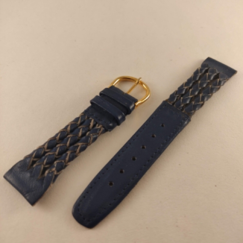 Horlogeband, Blauw, Gevlochten, 18 & 20 mm