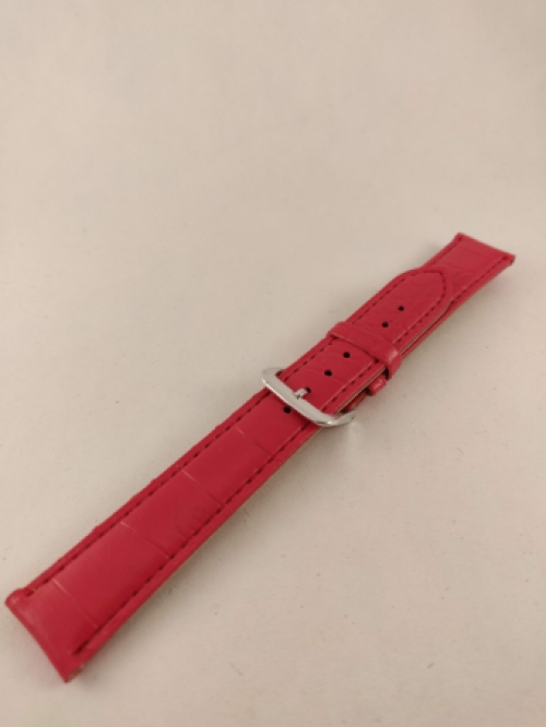 Horlogeband, Roze, met Licht Relief, 18 mm