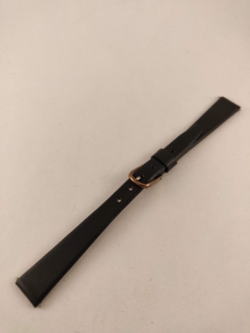 Horlogeband, Zwart, Taps Toelopend, 12 mm