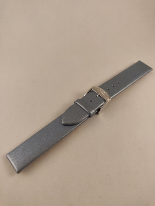 Horlogeband, Grijsblauw, Effen, 18 mm
