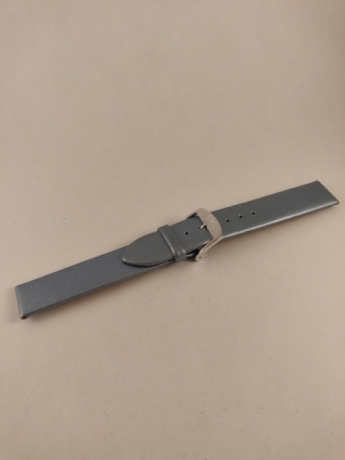 Horlogeband, Grijsblauw, Effen, 18 mm