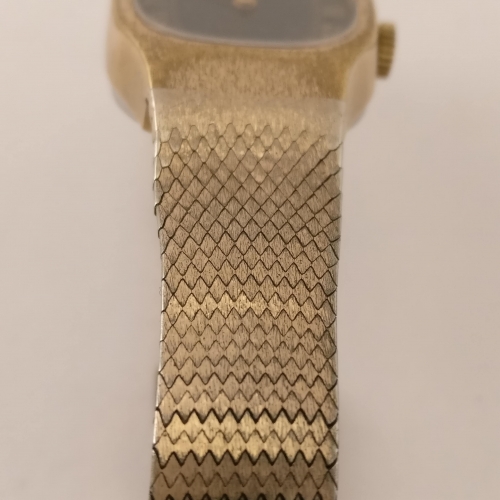 Prisma Vintage Dames Horloge, Goudkleurig, Zwarte Wijzerplaat, Band